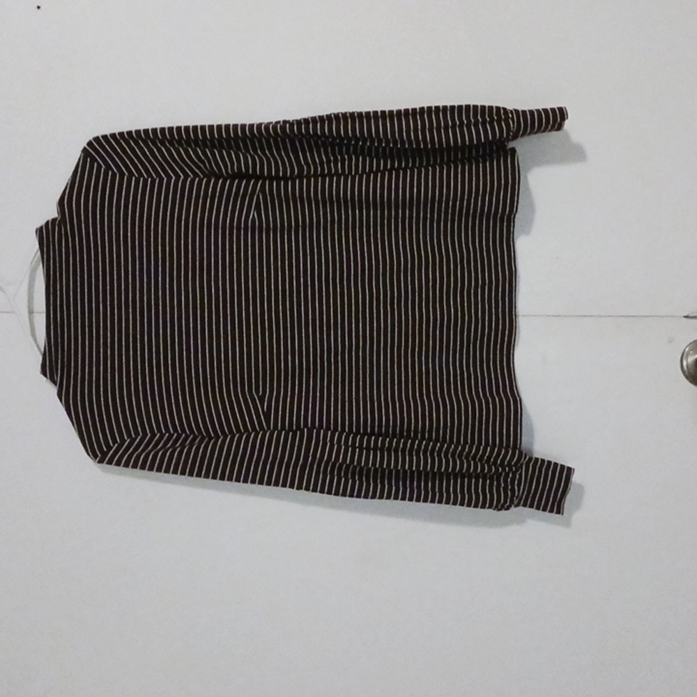 Burgundy striped long sleeved top